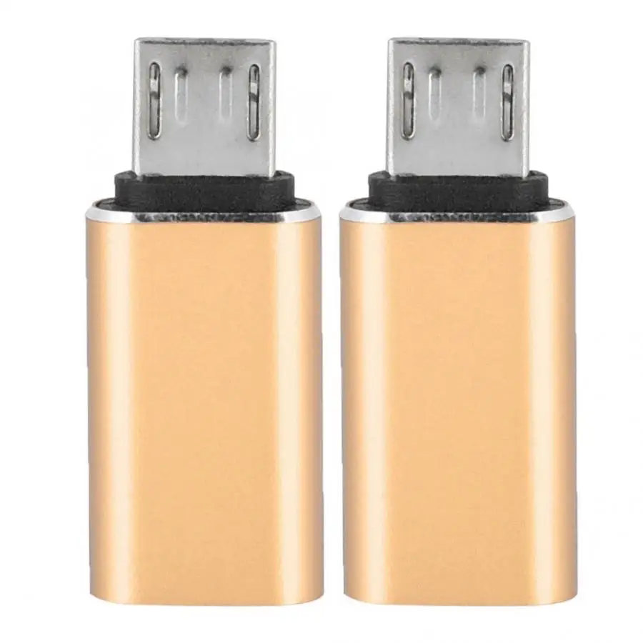 Золотой 2 шт. тип-c Женский к Micro USB Мужской Android телефоны кабели адаптер тип-c к Micro USB3.0 телефон зарядка конвертер данных - Цвет: Золотой