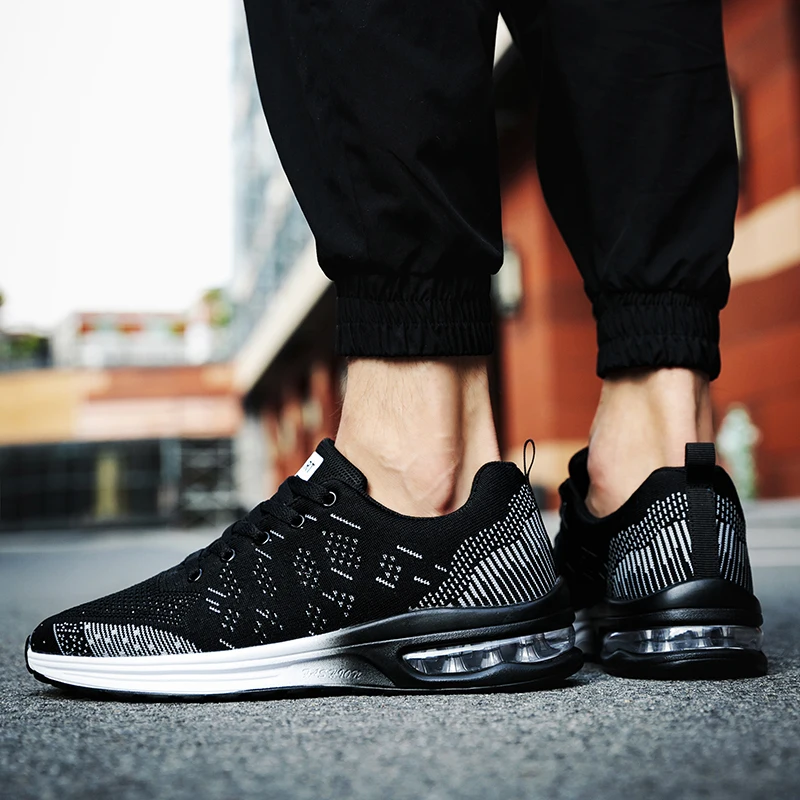 

2020 Summer Casual Shoes Men Fashion Mesh Shoes Basket Homme Lovers Walking Platform Sneakers Big Size 45 46 Black White