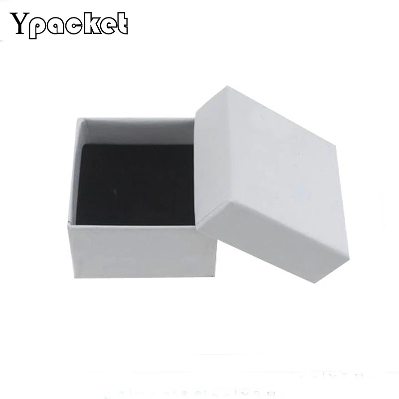 

5*5*3cm Free Shipping wholesale 100pcs/lot White Ring Earring Packaging Gift Boxes Box For Jewelry