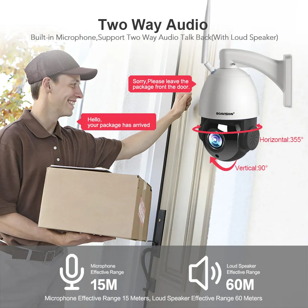 1080P 5MP Wireless PTZ Speed Dome IP Camera WIFI CCTV Camera Outdoor 20X Optical Zoom Two Way Audio