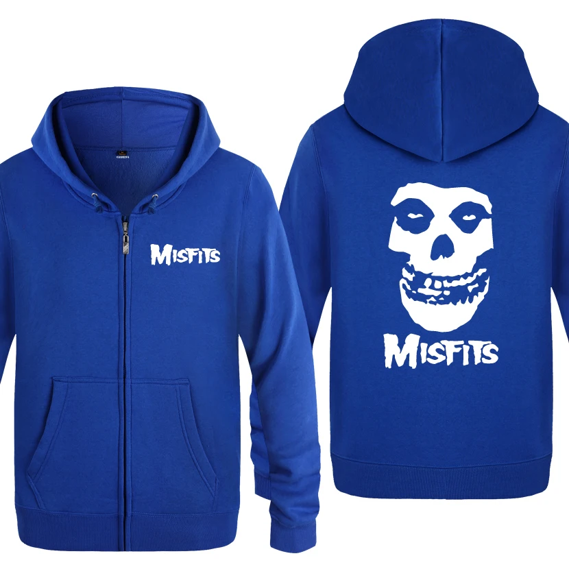 LAY BAT The Misfits панк рок толстовки для любителей музыки мужские мужская молния с капюшоном флисовые толстовки кардиганы - Цвет: LAY BAT