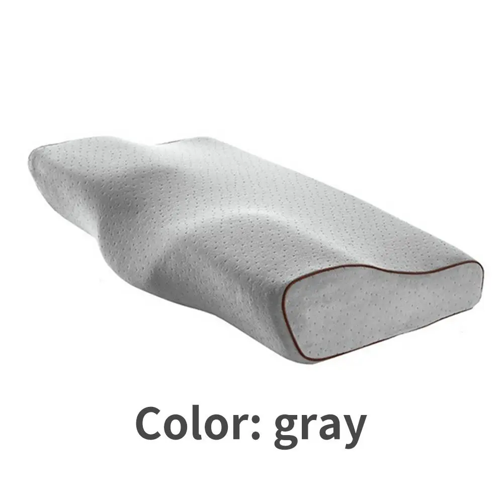 Gray Пена с эффектом памяти 50*30*10 см подушка для здоровья шейки матки медленный отскок Подушка Удобная креативная домашняя текстиль Спящая в форме бабочки - Цвет: Gray