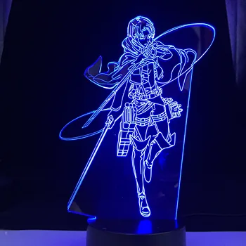 Anime 3d Lamp Attack on Titan Levi Ackerman light for Bedroom Decoration Kids Gift Attack on Titan LED Night Light Levi 1