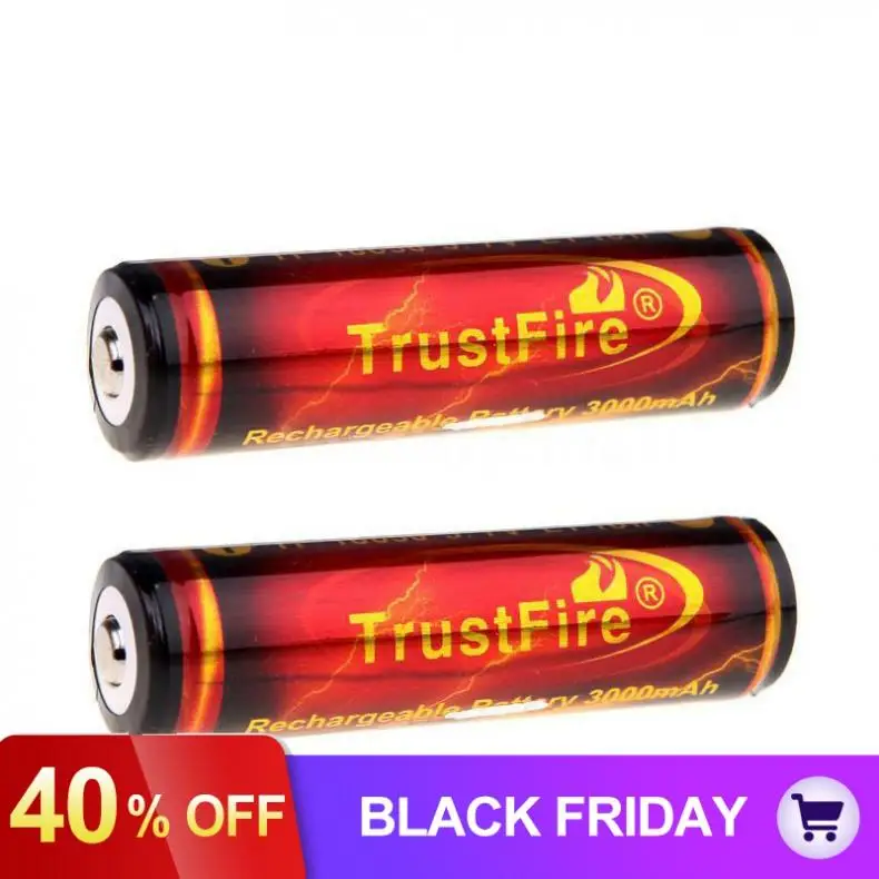 2 шт./лот TrustFire 18650 3,7 V 3000mAh PCB защищенная аккумуляторная батарея для фонарей/фар