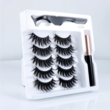 

Fashion 5 Pairs 3D Faux Mink Hair False Eyelashes Natural/Thick Long Eye Lashes Wispy Makeup Beauty Women Extension Beauty Tools