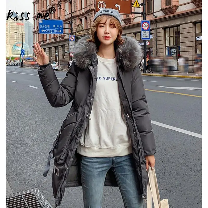 Winter Thermal Outdoor Coat Loose Camping Hiking Down Jacket With Siamese Cap Women Long Windproof Hooded Solid | Спорт и