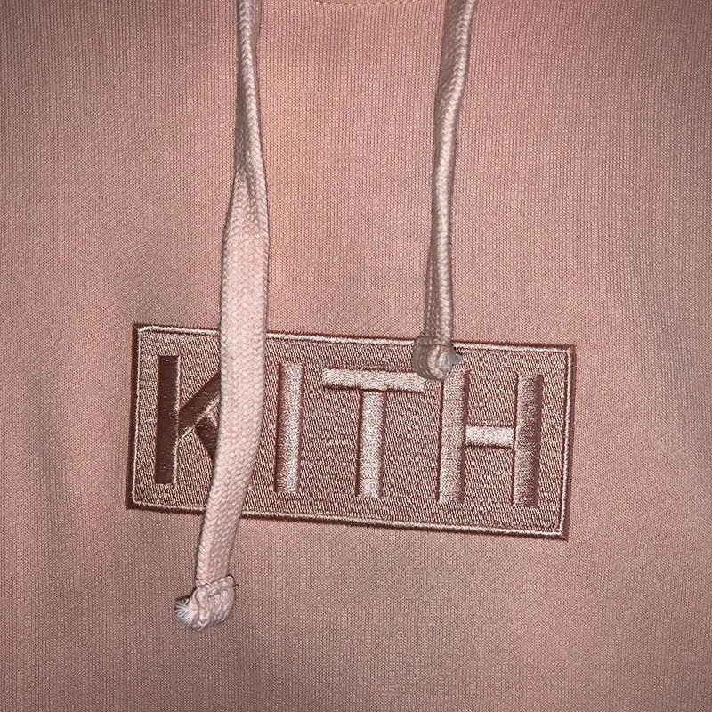 Вышивка Kith худи с принтом коробки для мужчин и женщин 1:1 высокого качества хлопок хип хоп Уличная одежда KITH толстовки черный красный розовый KITH пуловер