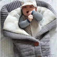 Теплое детское одеяло мягкий детский спальный мешок для ног Хлопковый вязаный Конверт для новорожденных пеленок аксессуары для коляски спальные мешки