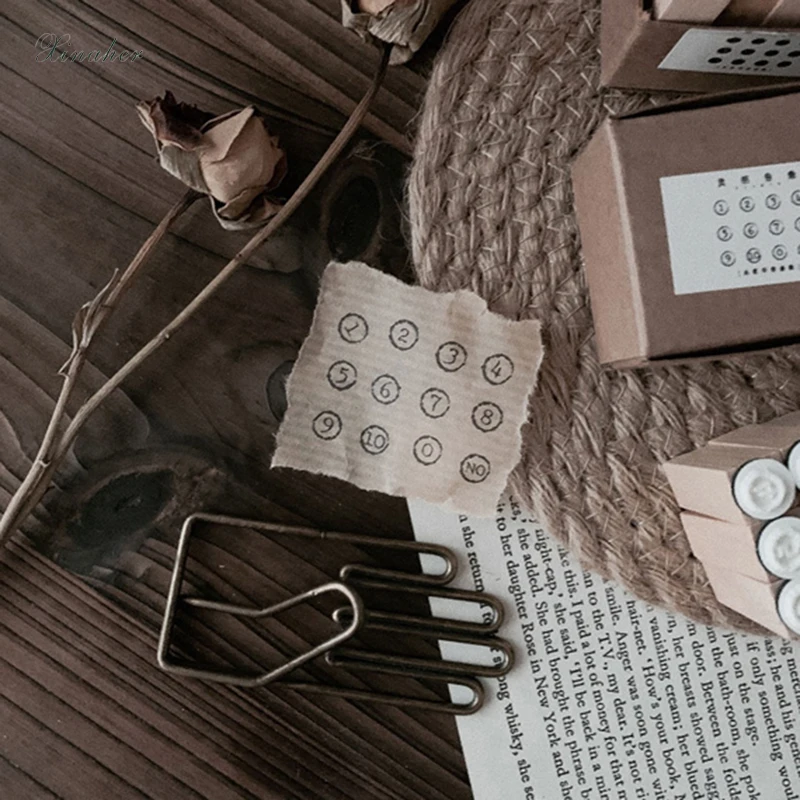 XINAHER 1 комплект винтажная серия цифр штамп DIY деревянные резиновые штампы для scrapbooking канцелярские принадлежности Скрапбукинг Стандартный штамп