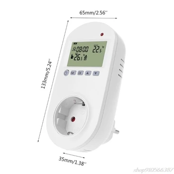 

Programmable Plug in Thermostat EU Socket 16A Electric Heating Underfloor Room Temperature Controller S30 20 Dropshipping