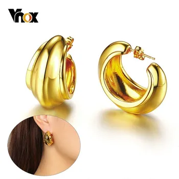 

Vnox Chic Women Hoop Earrings Chunky Hollow Earring Pin Big Brincos
