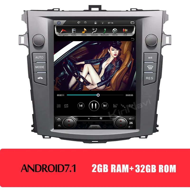Android Car Radio KiriNavi вертикальный экран Tesla style 10,4 ''Android 8,1 автомобильный DVD мультимедийный плеер для GPS для Toyota Corolla навигация 4G 2006-2012 - Цвет: Android Car Radio