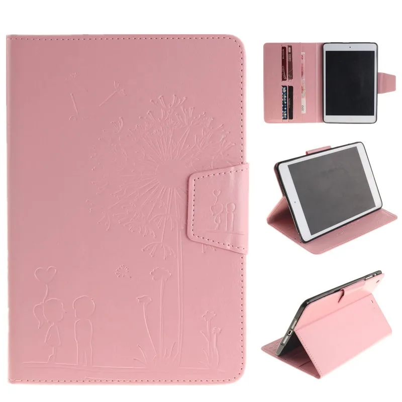 Retro Embossing Dandelion Lovers Case For Ipad Mini 2 Case for Ipad Mini For Ipad Mini 3 Mini 1 Magnet PU Leather Wallet Case (59)