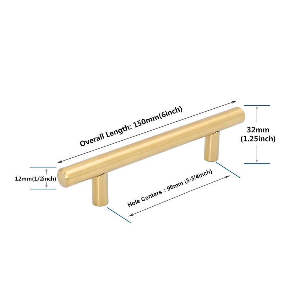 Золотая для шкафа Ручки мебель ящик тянет матовый латунный ящик ручки "~ 10" кухонный ящик тянет золотого цвета для ящика ручки 1 упаковка - Цвет: Hole Spacing 96mm