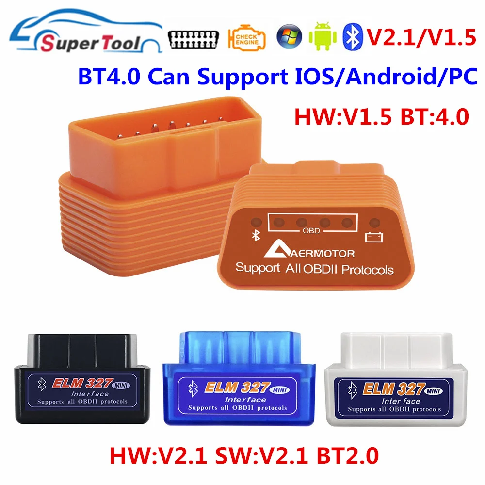 ELM327 Bluetooth V1.5 ELM 327 OBD2 PIC18F25K80 Авто диагностический инструмент OBD II 2