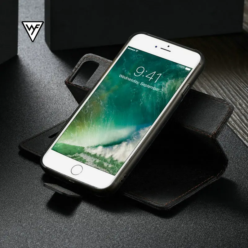 Роскошный кожаный чехол из крафт-бумаги для Iphone 11, 11Pro, 6 S, 7, 8 Plus, съемный кошелек, откидной чехол, чехол для Iphone 11 Pro, X, XS, Max, XR