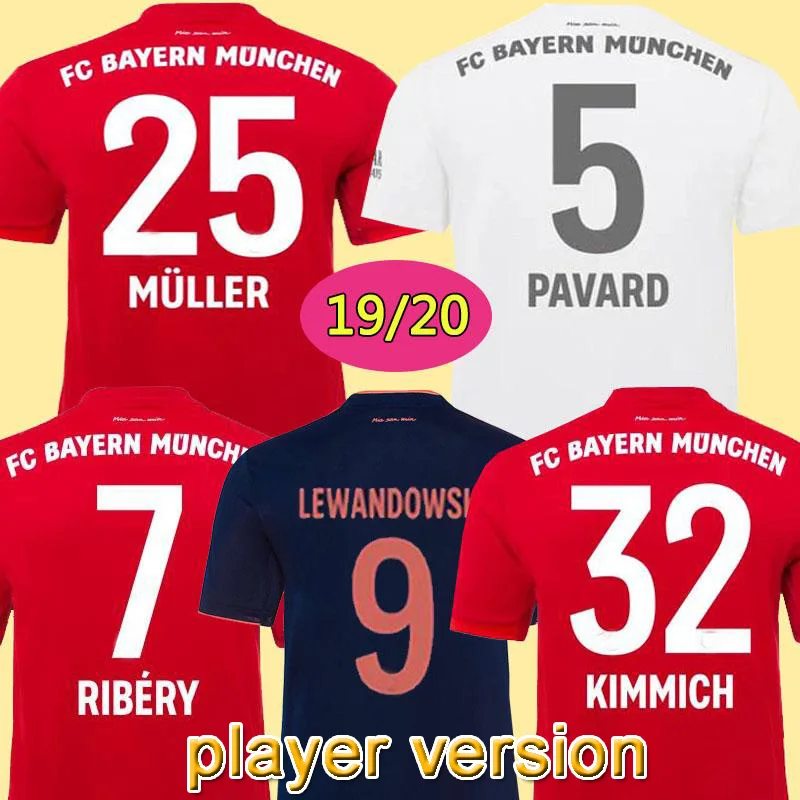 Версия игрока Bayerned Muniched third футбольные майки 19/20#9 LEWANDOWSKI#25 MULLER футбольные футболки 3rd футбол