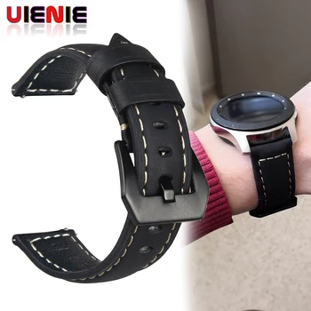 

20mm 22mm Genuine Leather Watch Band For Amazfit Huawei Samsung Galaxy Watch Active 2 46mm 42mm Gear S3 Strap Replacement Straps