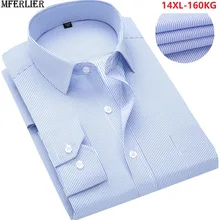 Летние мужские футболки с коротким рукавом в полоску деловые офисные рубашки Большие размеры большой 6XL 7XL 8XL 9XL 10XL рубашки 12XL 14XL 58