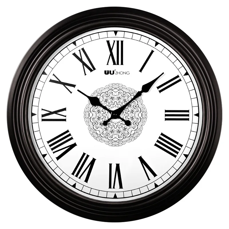 

16-Inch Modern Clock Simple Circle Wall Clock Mute Living Room Decoration Quartz Clock Fashion Pastoral Household