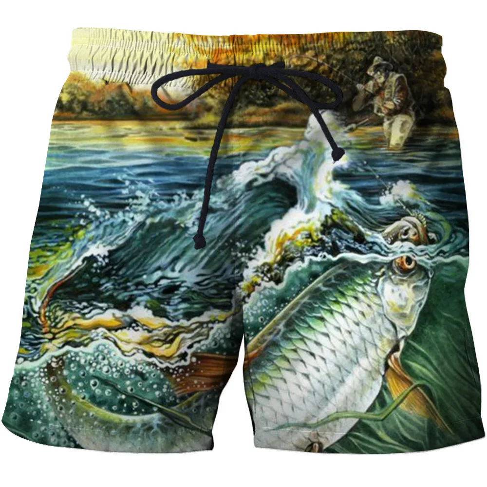 Promo SHUJIN 2020 New Fashion Summer Men Beach Shorts 3D Print Fish Loose Men's Bermuda Boardshorts Trousers Hot Style Male Shorts