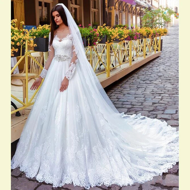 Vestido De Novia, кружевное платье с длинными рукавами,, винтажное свадебное платье с кристаллами, сделано в Китае, Casamento, платья для матери невесты