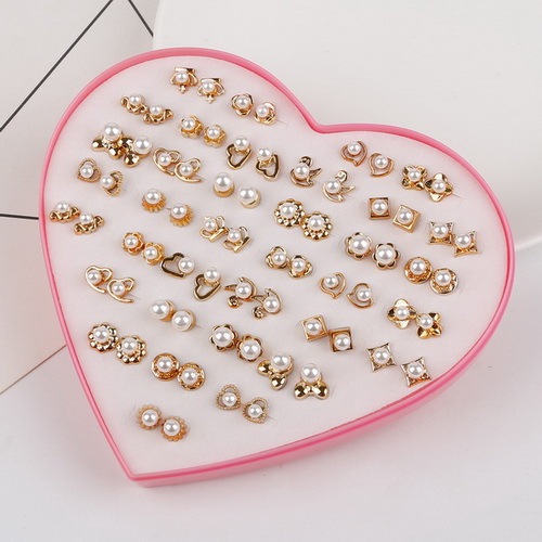 Multi-style Colorful Animal Heart Star Moon Geometric Crystal plastic Stud Earring Set For Women Girls Jewelry Gifts