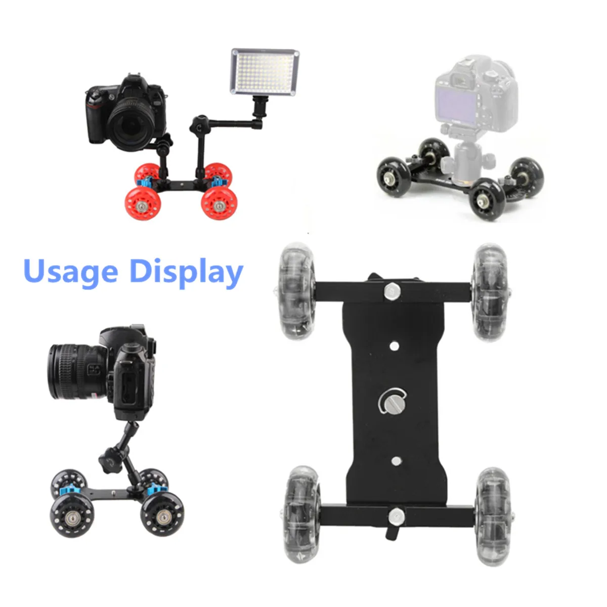  DSLR Desktop Camera Video Wheels Rail Rolling Track Slider Dolly Car Skate Glide Camera Rolling Sli