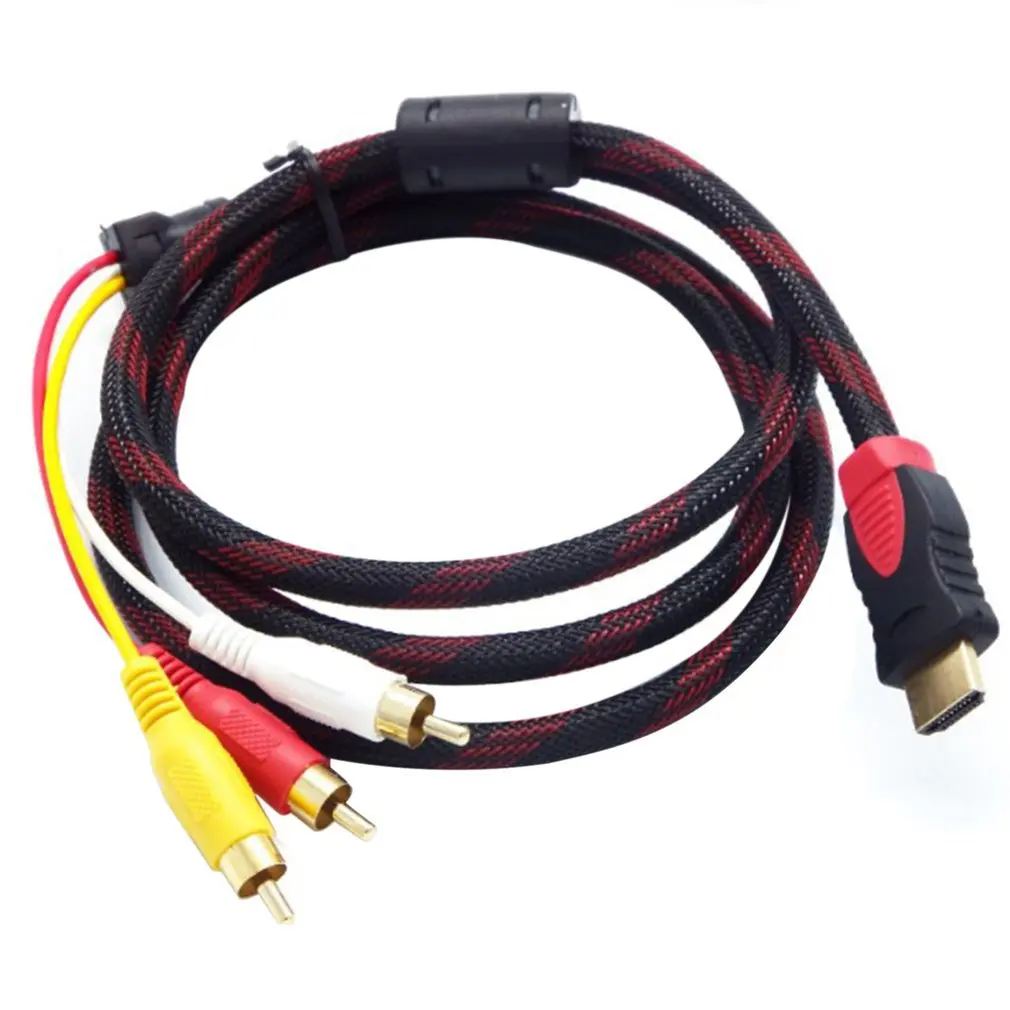 5 футов 1080P HDTV HDMI-совместимый штекер к 3 RCA Аудио Видео AV кабель адаптер конвертер