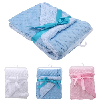 

Baby Solid Bedding Set Blanket & Swaddling Newborn Thermal Soft Fleece Blanket Cotton Sleeping Warp With High Quality