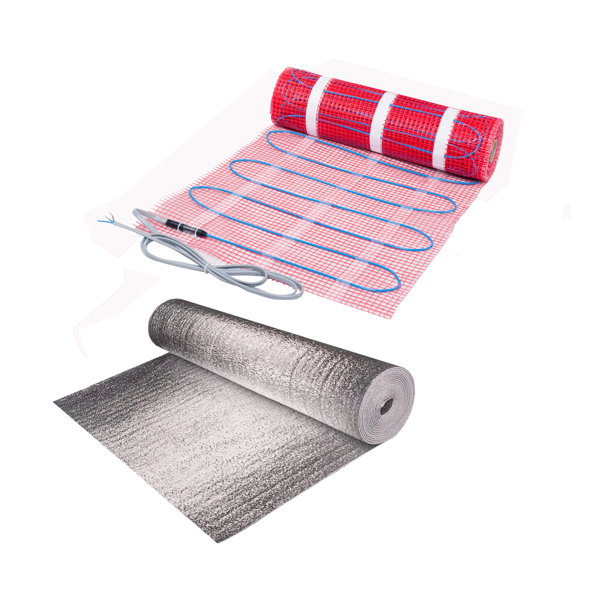 

220V 0.5M2 Electrical Underfloor Heating Mat With Aluminum Foil Reflective Insulation Film And Thermostat