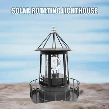 

Lighthouse Solar LED Light Yard Fence Decor Sensor Beacon Rotating Lighting Tool for Garden Yard Lawn Lamp Outdoor Home