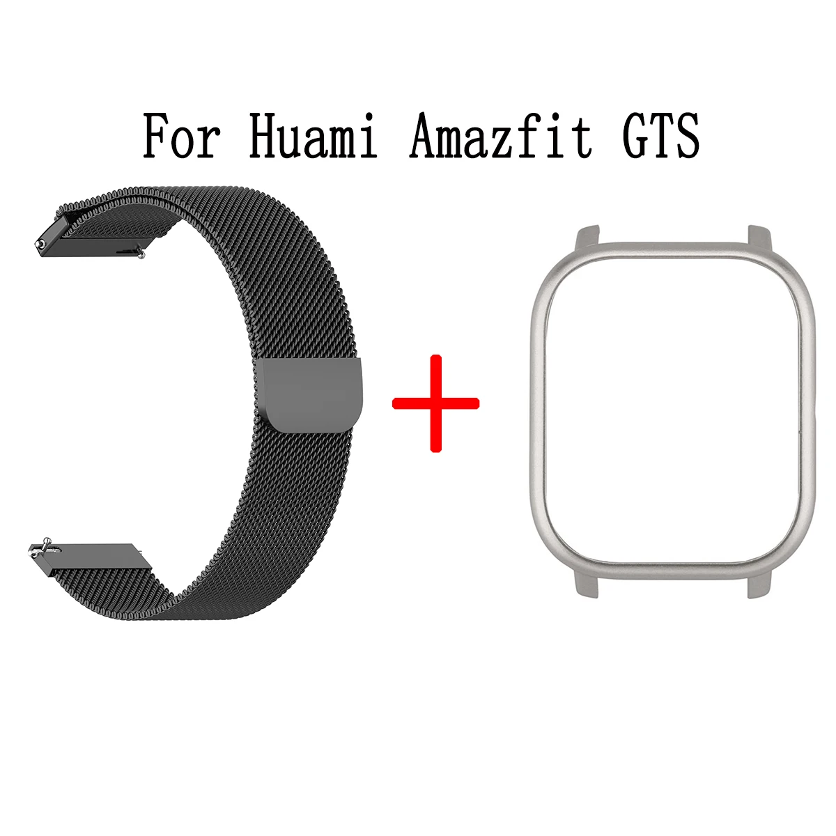 Для Xiaomi Huami Amazfit GTS Smart Watch Band 2в1 металлический браслет+ PC чехол для Amazfit GTS Миланский ремешок на запястье защитный чехол