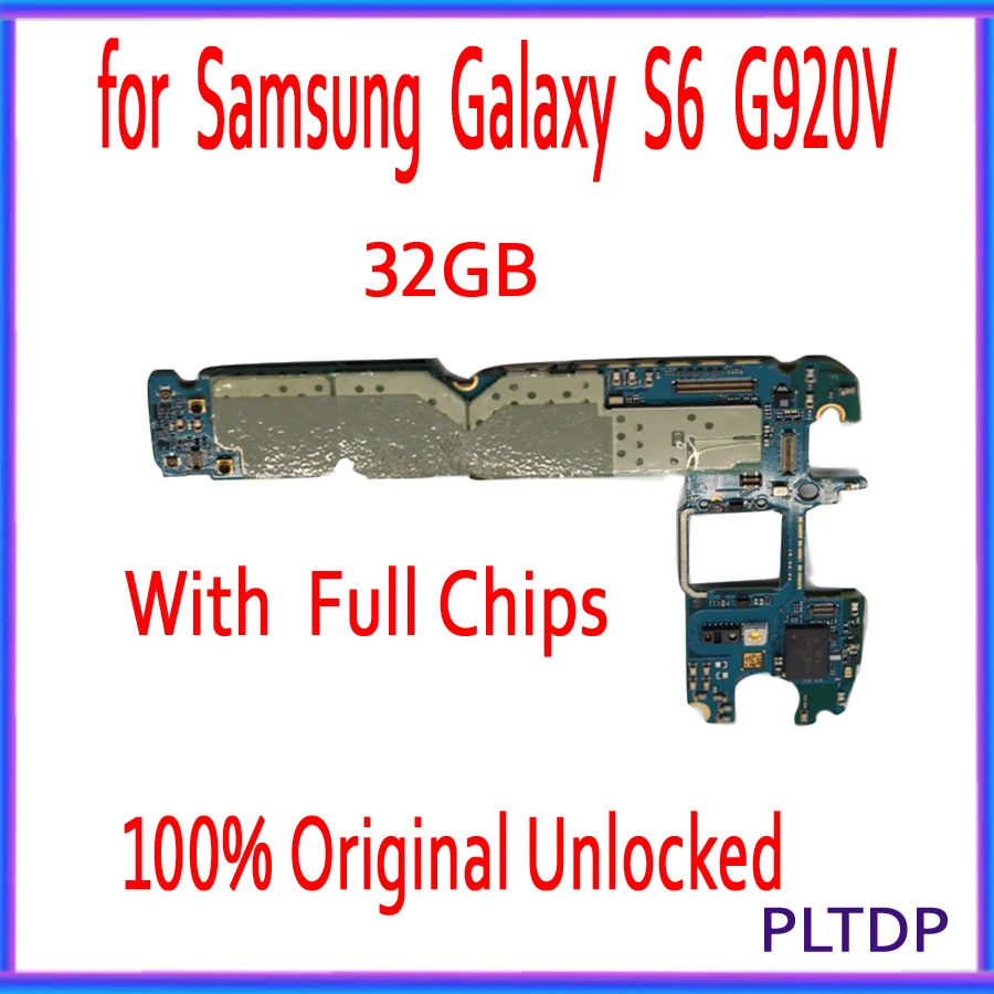 100% оригинал разблокирована для Samsung Galaxy S6 G920V материнская плата 32 ГБ с полным