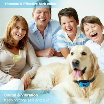 

No Shock Multifunctional Anti Bark Collar USB Rechargeable 7 Level Adjustable Sound Vibration Smart Dog Training Pet Supplies