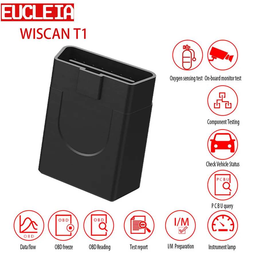 

EUCLEIA WISCAN Tabscan T1 Bluetooth OBDII Scan Tool for Android Portable Smart Diagnostic Box