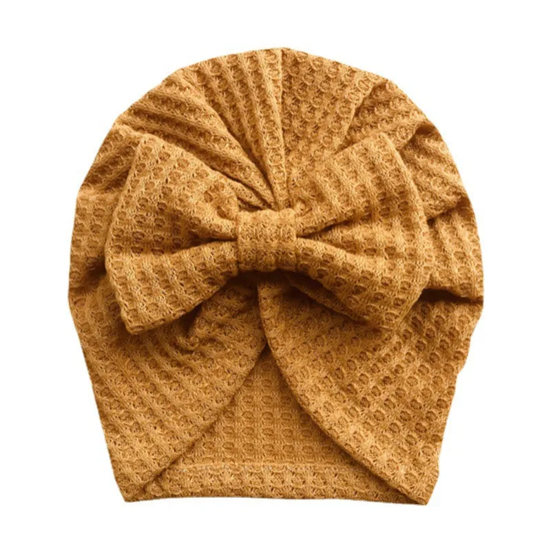 accessoriesdoll baby accessories Solid Waffle Crochet Knitted Bow Baby Hat Turban Infant Toddler Newborn Baby Cap Beanies Headwraps for Baby Girls Boy 3-5T baby stroller mosquito net Baby Accessories