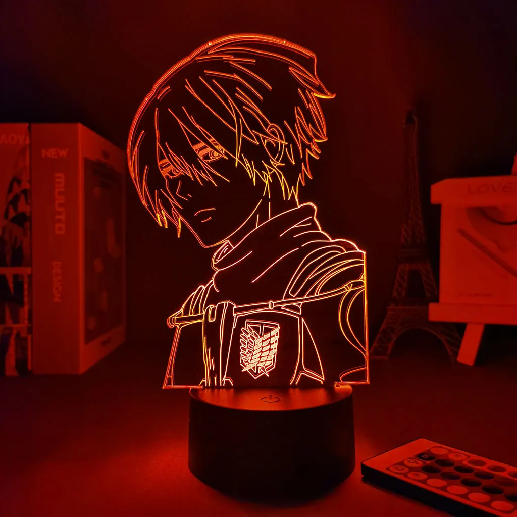 star night light Anime Light Attack on Titan 4 Mikasa Ackerman led lamp Led Panel Lights Anime Figure Table Lamp For Bedroom star night light