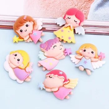 

12pcs/set Mix Models Flatback Resin Accessories Cute Cartoon Angel DIY Handicrafts Children's Headdress Accessories