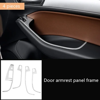 

Car Door Armrest Panel Decoration Cover Stainless Steel Doorknob Frame Trim For- Q5 2010-2018 Interior Accessories