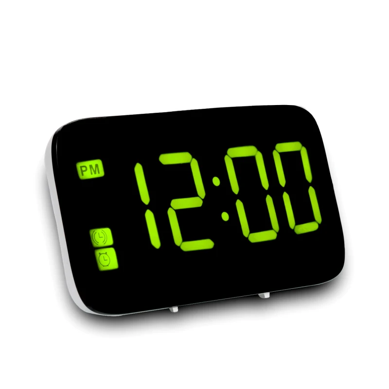 Будильник большая USB Подсветка Будильник Часы светодиодный контроль «собирая цветы» Настольный кабель голосовые цифровые часы - Цвет: Зеленый