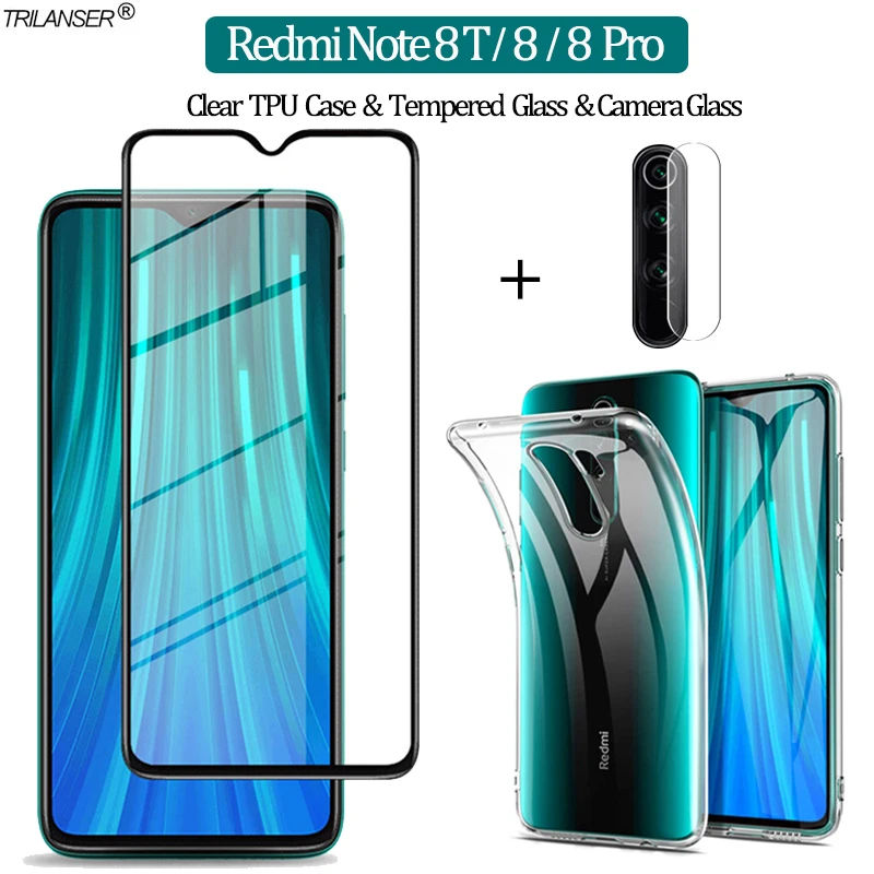 Чехол 3 в 1 + прозрачная камера стеклянная пленка текло стекло для redmi note 8 8t nfc