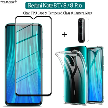 

3-in-1 Case + Camera cristal,pelicula,cтекло,glass for redmi note 8 8t nfc screenprotector redmi-note-8-pro note8 pro glass film