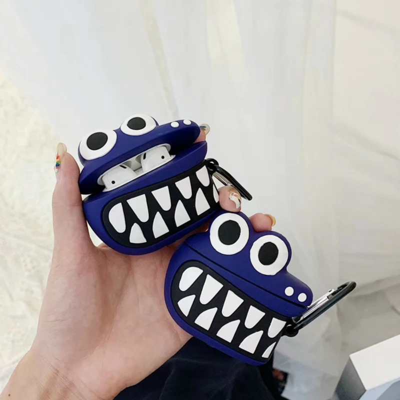 3D чехол для наушников для AirPods, чехол, мультяшный мягкий силиконовый милый чехол для Apple Air pods 2, чехол для Earpods, чехол, ремешок для наушников
