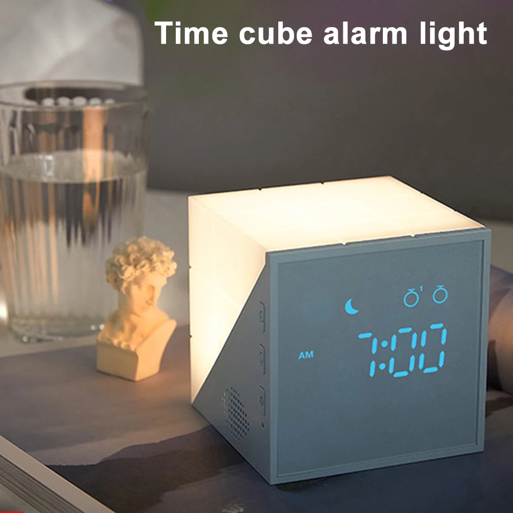 Ночник с будильником и светодиодной подсветкой RGB освещение для пробуждения