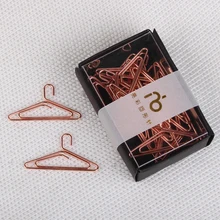 

Rose Gold Paper Clip Clothes Hanger Shape Paperclip Pin Rose Gold Stationery Paper Clips Decorative Paperclip Metal Clip Paper