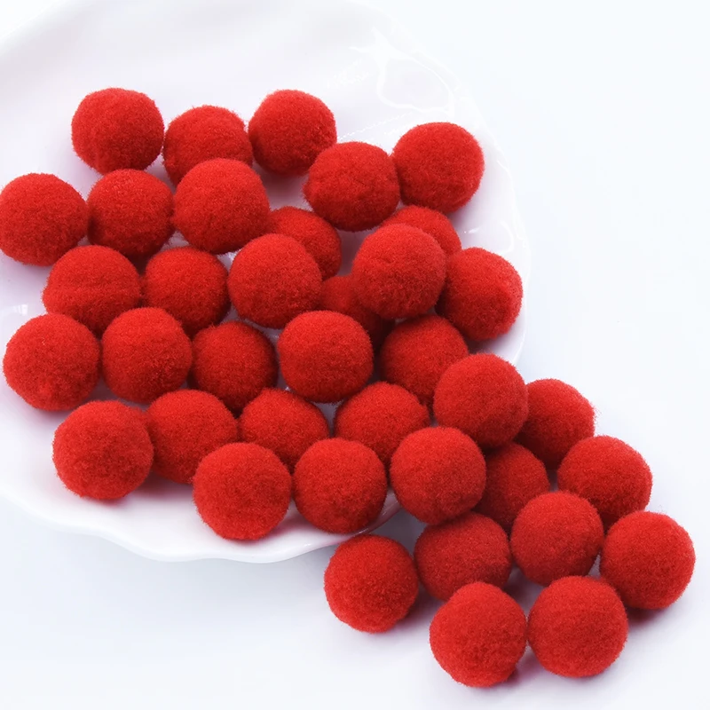 20mm 01red 80pcs 8 мм-30 мм помпоны шарики белый красный зеленый для DIY вечерние украшения дома сада свадьбы Рождества швейная одежда детские игрушки аксессуары - Цвет: 20mm 01red 80pcs