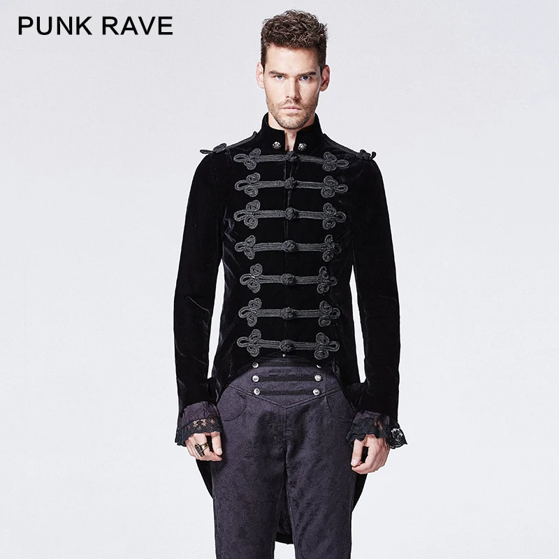 

PUNK RAVE Men's Victoria Gothic Coat With Swallow Tail Retro Formal Evening Dinner Gentleman Long Sleeve Jacket