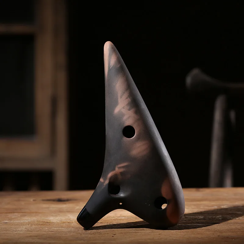 Глянцевые Музыкальные инструменты с коричневыми полными клавишами Ocarina 12