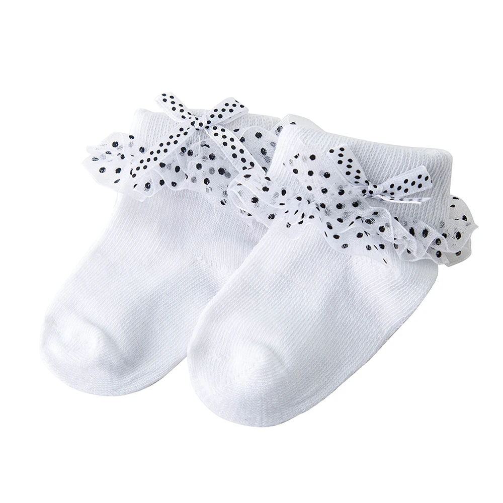 Детские носки; одежда для детей; хлопковые Дышащие носки для малышей; носки до щиколотки; кружевные носки с бантом для маленьких девочек